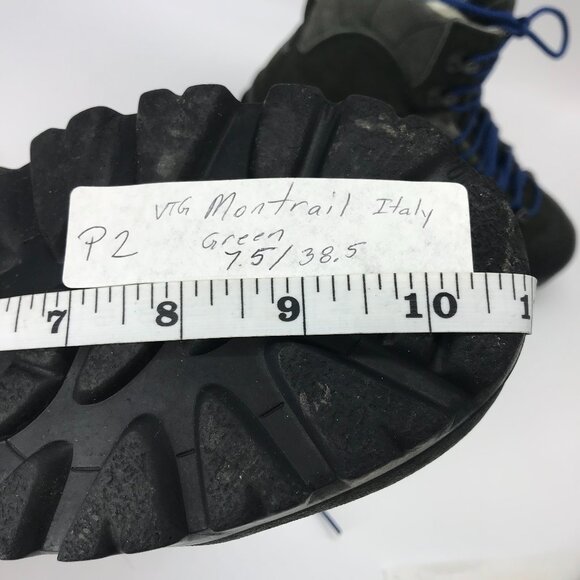 MONTRAIL Hiking Boots Womens 7.5/38.5 Green Leather Vibram Sole Made In Italy - Picture 13 of 16